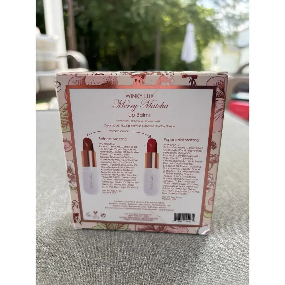 Brand New Winky Lux Merry Matcha Gift Set Disc Spiced Peppermint Lip Balm